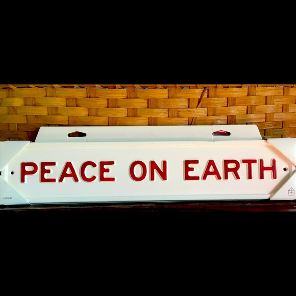 Metal “Peace On Earth” sign by Magnolia - Picture 1 of 2